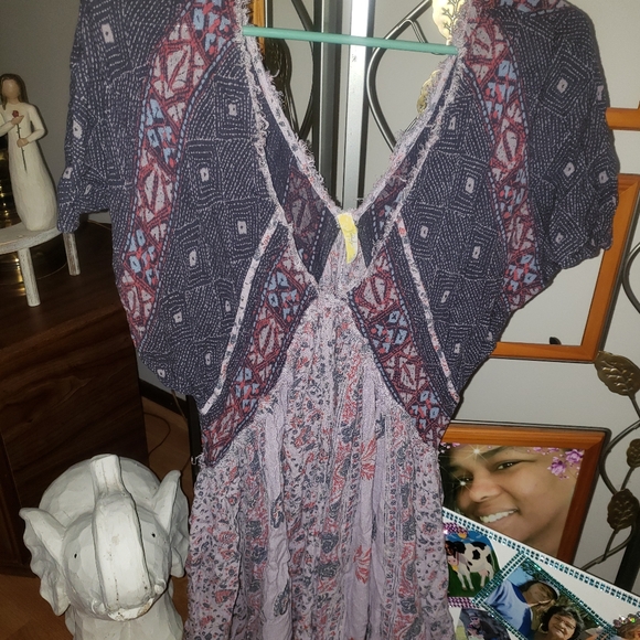 GUC Free people flowy w/tie in back oversized top sz small oversized - Picture 4 of 9